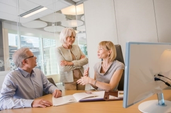Financial Advisor meeting with clients